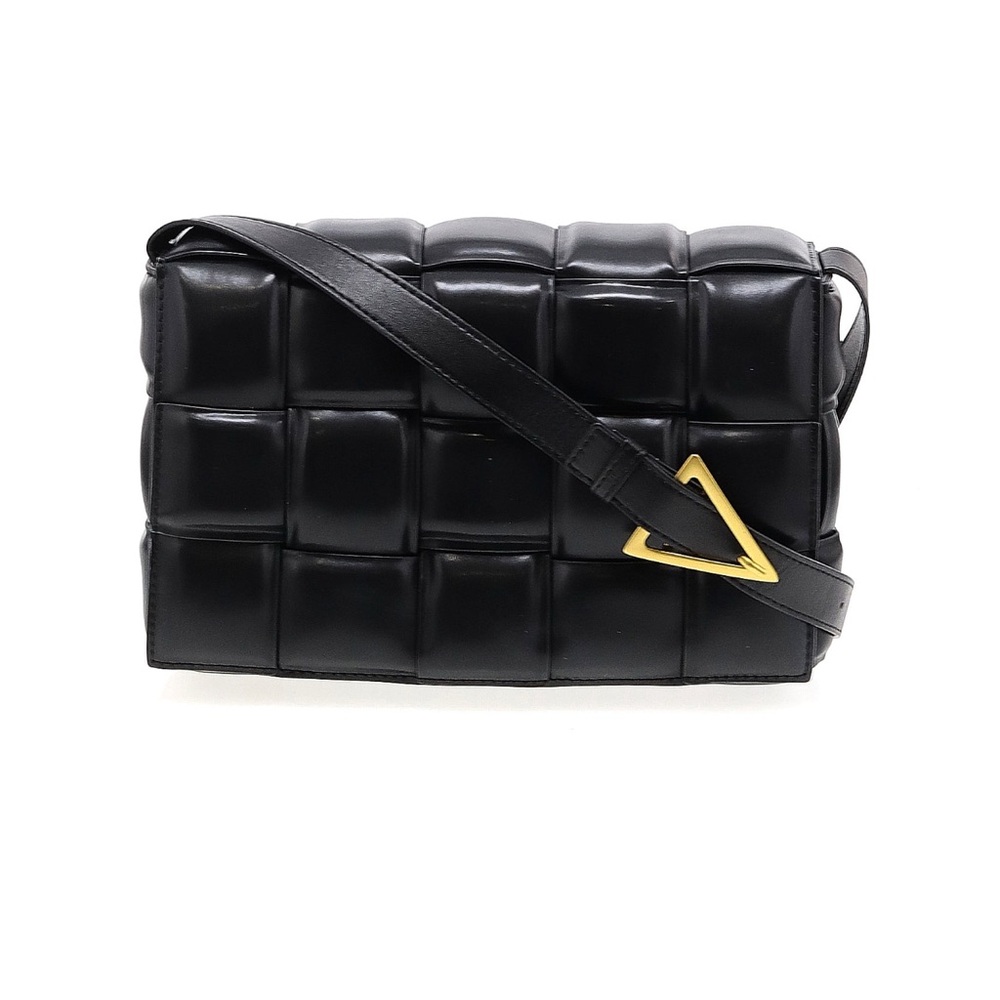 Black Woven Cassette Handbag